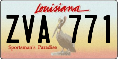 LA license plate ZVA771