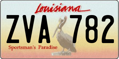 LA license plate ZVA782