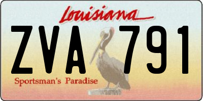 LA license plate ZVA791