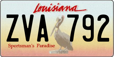 LA license plate ZVA792