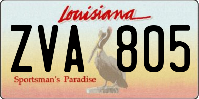 LA license plate ZVA805