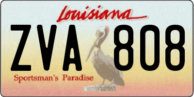 LA license plate ZVA808