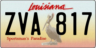 LA license plate ZVA817