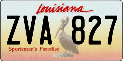 LA license plate ZVA827
