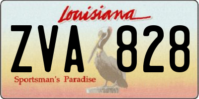 LA license plate ZVA828