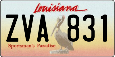 LA license plate ZVA831