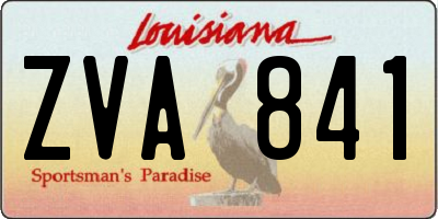 LA license plate ZVA841