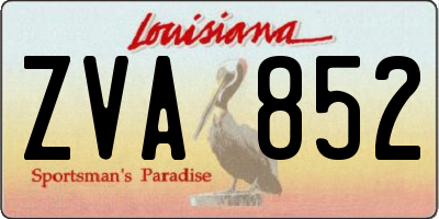 LA license plate ZVA852