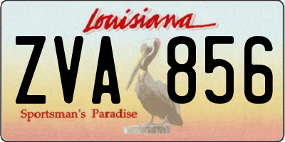 LA license plate ZVA856