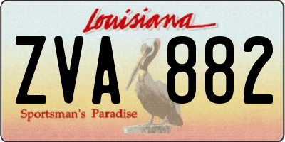 LA license plate ZVA882