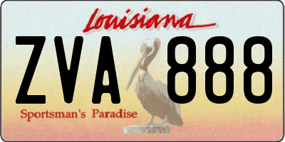 LA license plate ZVA888