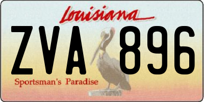 LA license plate ZVA896