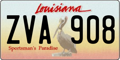 LA license plate ZVA908