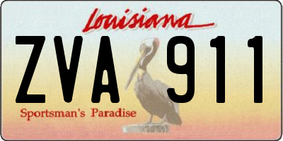 LA license plate ZVA911