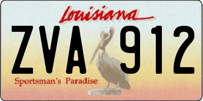 LA license plate ZVA912