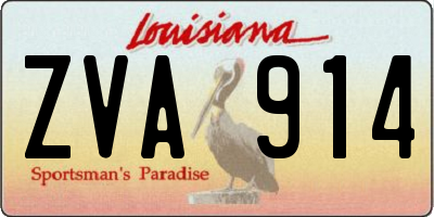 LA license plate ZVA914
