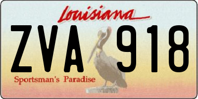LA license plate ZVA918