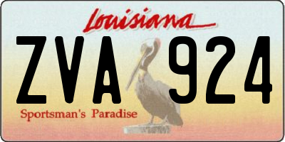 LA license plate ZVA924