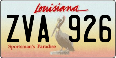 LA license plate ZVA926