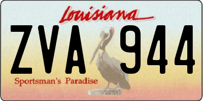 LA license plate ZVA944