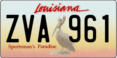 LA license plate ZVA961