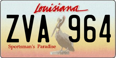 LA license plate ZVA964