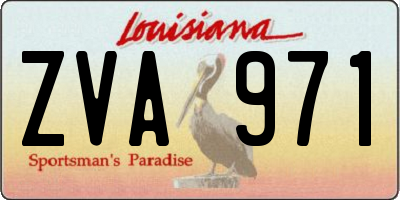 LA license plate ZVA971