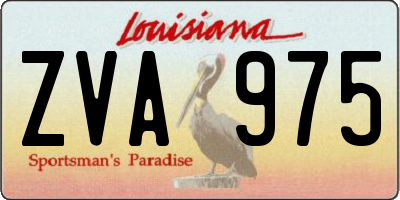 LA license plate ZVA975