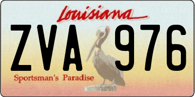LA license plate ZVA976