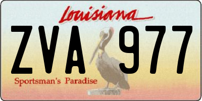 LA license plate ZVA977