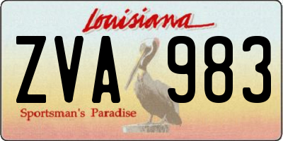 LA license plate ZVA983