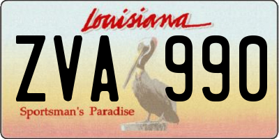 LA license plate ZVA990
