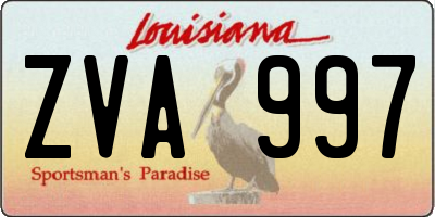 LA license plate ZVA997