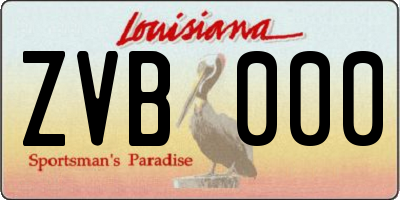LA license plate ZVB000