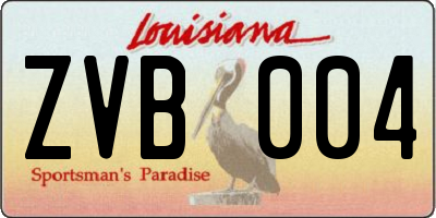 LA license plate ZVB004