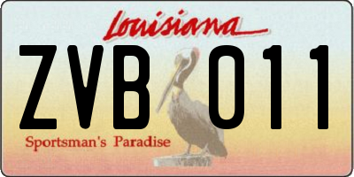 LA license plate ZVB011