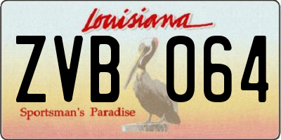 LA license plate ZVB064