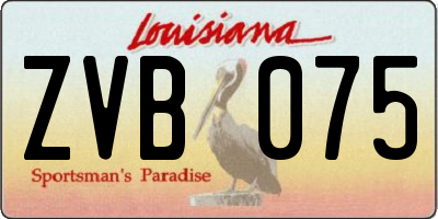 LA license plate ZVB075