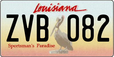 LA license plate ZVB082