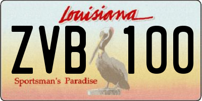 LA license plate ZVB100