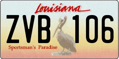 LA license plate ZVB106