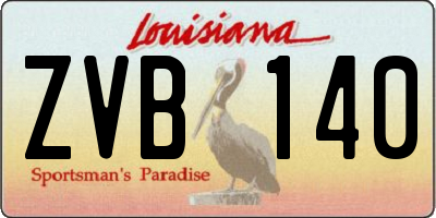 LA license plate ZVB140