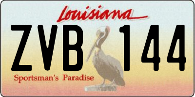 LA license plate ZVB144