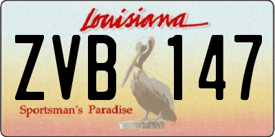 LA license plate ZVB147