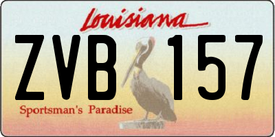 LA license plate ZVB157