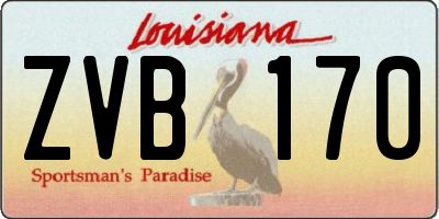 LA license plate ZVB170