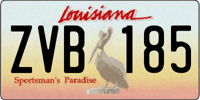 LA license plate ZVB185