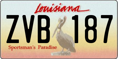 LA license plate ZVB187