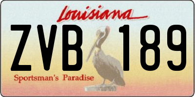 LA license plate ZVB189