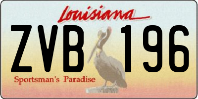 LA license plate ZVB196